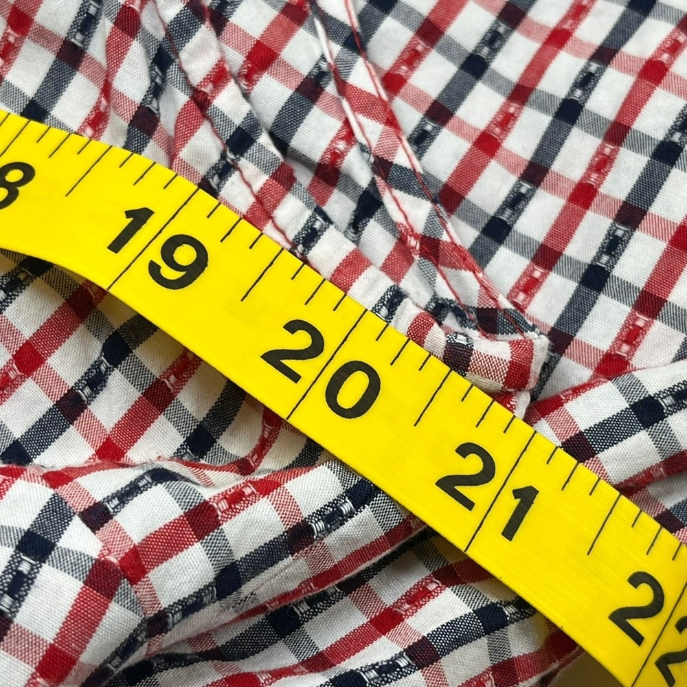 Tommy Hilfiger Shirt Dress Red White Blue Plaid Belted Sleeveless Cotton Size 14 - Picture 8 of 8